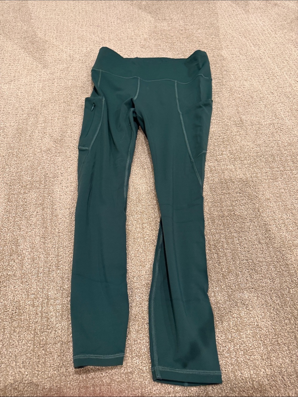 Athleta Dark Teal High-Waist Athletic Leggings with Side Pocket